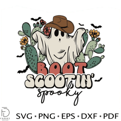 Boot Scootin Spooky Western Ghost SVG Cutting Digital File