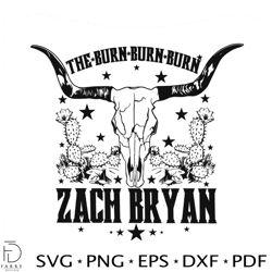 Bull Skull Zach Bryan Burn Burn Burn Tour Svg Cutting File