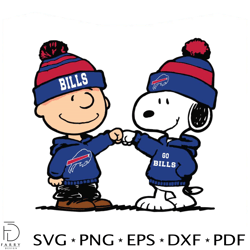Charlie Brown And Snoopy Buffalo Football Go Bills SVG
