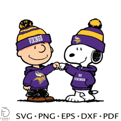Charlie Brown And Snoopy Go Vikings SVG
