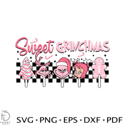 Checkerboard Sweet Grinchmas Friends SVG Digital Cricut File