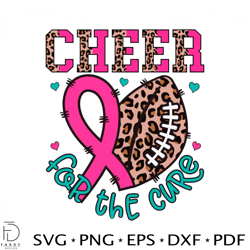 Cheer For The Cure American Football Cancer Support SVG