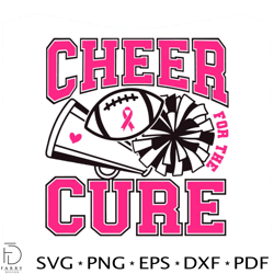 Cheer For The Cure Breast Cancer Awareness SVG Cricut File