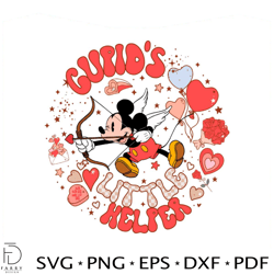 Cupids Little Helper Mickey Valentine SVG