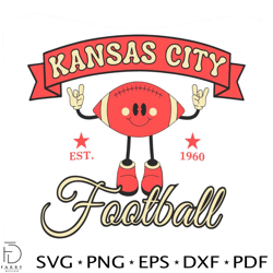 Cute Kansas City Football Est 1960 SVG