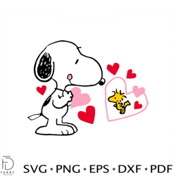 Cute Snoopy Love Woodstock SVG
