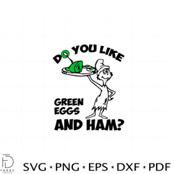 Do You Like Green Eggs And Ham Funny Sam I Am Dr Seuss Day Svg