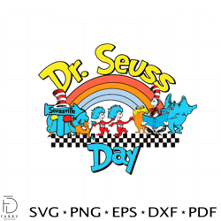 Dr Seuss Day Rainbow Happy Dr Seuss Day Svg Cutting Files