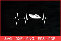 Boat Heartbeat For Boating Or Sailing With Captain Motorboat Svg Design