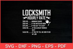 Locksmith Lockpick Locksmith Hourly Rate Funny Svg Design