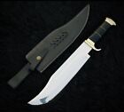 custom handmade D2 steel hunting survival knife black horn handle gift for him groomsmen gift wedding anniversary