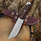 custom handmade Damascus steel camping hunting knife rosewood handle gift for him groomsmen gift wedding anniversary