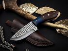 custom handmade Damascus steel hunting survival knife wood handle gift for him groomsmen gift wedding anniversary
