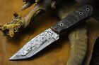 custom handmade Damascus steel skinner hunting knife ram horn handle gift for him groomsmen gift wedding anniversary