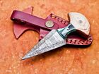 custom handmade Damascus steel skinning camping knife resin wood handle gift for him groomsmen gift wedding anniversary