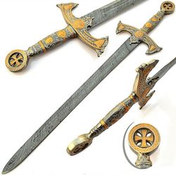 custom handmade Damascus steel hunting swords zinc clip handle gift for him groomsmen gift wedding anniversary gift