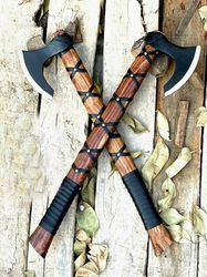 custom handmade carbon steel hunting viking axe wood handle gift for him groomsmen gift wedding anniversary gift