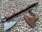 custom handmade damascus steel hunting viking axe natural wood handle gift for him groomsmen gift wedding anniversary gi