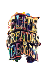 Text of: "ELITE CREATORS of IDEOGRAM", in a nice typography
