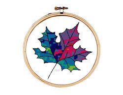 Temperature cross stitch pattern, daily temperature leaf cross stitch pattern, weather cross stitch pattern