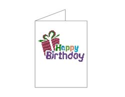 Birthday card cross stitch pattern, Happy Birthday cross stitch, diy gift for birthdays