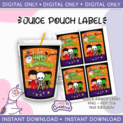 Halloween juice pouch bag label, Capri sun, Instant Download, not editable
