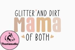 Glitter and Dirt Mama of Both Mom Retro Design 270