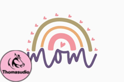 Rainbow Mom Retro Mothers Day SVG Design 333