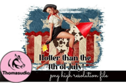 Hotter Than the 4th of July PNG Cowgirl Design 14