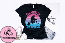 Ice Fishing Retro Vintage Design