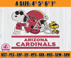 Cardinals Embroidery, Snoopy Embroidery, NFL Machine Embroidery Digital, 4 sizes Machine Emb Files -13 - Thomasudio