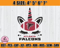 Atlanta Falcons Embroidery, Unicorn Embroidery, NFL Machine Embroidery Digital, 4 sizes Machine Emb Files -25-Thomas