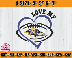Ravens Embroidery, NFL Ravens Embroidery, NFL Machine Embroidery Digital, 4 sizes Machine Emb Files - 06 Martin