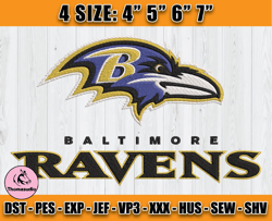 Ravens Embroidery, NFL Ravens Embroidery, NFL Machine Embroidery Digital, 4 sizes Machine Emb Files -26-Thomas