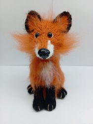 Fox Knitted, Plush Toy Figurine, Amigurumi, Stuffed Animal, Little Fox Plushie, Woodland animals, Soft Fox Toy