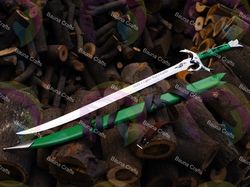 HANDMADE WHEEL OF TIME HERON MARKED VIKING SWORD BUSTE SWORD BATTLE READY LONG SWORD WITH SCABBARD