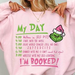 My Day Grinch Svg, Retro Christmas Svg, Pink Grinch Svg, Grinch Svg, Pink Christmas Svg, Grinch Svg, I'm Booked Svg