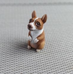 custom dog portrait figurine in chubby stile