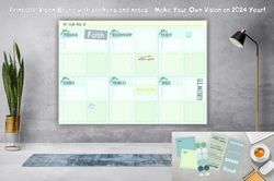 Printable Vision Board with motivation stickers 2024