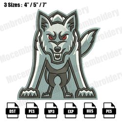 South Dakota Coyotes Mascot Embroidery Designs, NFL Embroidery Design File Instant Download