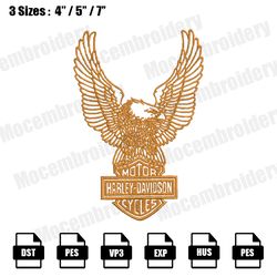 Large Harley Davidson Upwing Eagle 2 Embroidery Design, Transport Embroidery Design File Instant Download