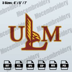 Louisiana-Monroe Warhawks Logo Embroidery Design,NCAA Logo Embroidery Files,Logo Sport Embroidery,Digital File