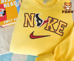 Nike NFL Houston Texans Emboidered Hoodie, Nike NFL Embroidered Sweatshirt, NFL Embroidered Football, Nike Shirt