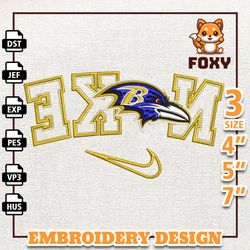 NFL Baltimore Ravens, Nike NFL Embroidery Design, NFL Team Embroidery Design, Nike Embroidery Design, Instant Download