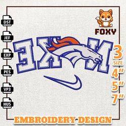 NFL Denver Broncos, Nike NFL Embroidery Design, NFL Team Embroidery Design, Nike Embroidery Design, Instant Download
