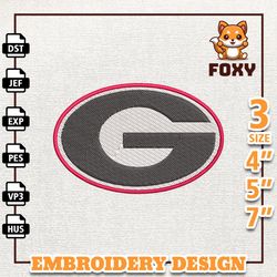 NCAA Georgia Bulldogs, NCAA Team Embroidery Design, NCAA College Embroidery Design, Logo Team Embroidery Design