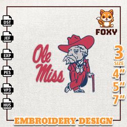 NCAA Ole Miss Rebels, NCAA Team Embroidery Design, NCAA College Embroidery Design, Logo Team Embroidery Design