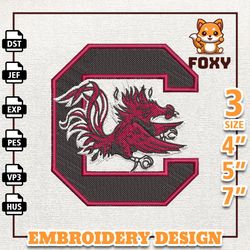 NCAA South Carolina Gamecocks, NCAA Team Embroidery Design, NCAA College Embroidery Design, Logo Team Embroidery Design