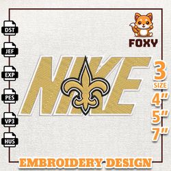 NFL New Orleans Saints, Nike NFL Embroidery Design, NFL Team Embroidery Design, Nike Embroidery Design, Instant Download