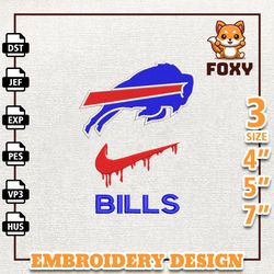 NFL Buffalo Bills, Nike NFL Embroidery Design, NFL Team Embroidery Design, Nike Embroidery Design, Instant Download